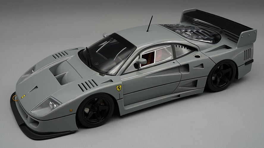 MODELLINO IN SCALA COMPATIBILE CON FERRARI F40 LM 1996 PRESS VERSION GRIGIO MEDIO WITH BLACK WHEELS 1:18 TECNOMODEL TMD18286M