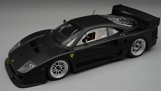 MODELLINO IN SCALA COMPATIBILE CON FERRARI F40 LM 1996 PRESS VERSION MATT BLACK WITH BBS SILVER WHEELS 1:18 TECNOMODEL TMD18286I