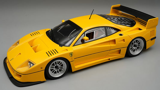 MODELLINO IN SCALA COMPATIBILE CON FERRARI F40 LM 1996 PRESS VERSION YELLOW MODENA W/ BBS SILVER WHEELS1:18 TECNOMODEL TMD18286H