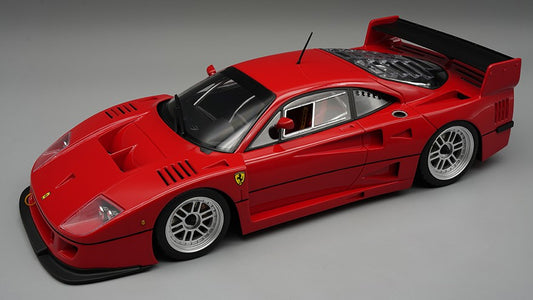 MODELLINO IN SCALA COMPATIBILE CON FERRARI F40 LM 1996 PRESS VERSION RED WITH BBS SILVER WHEELS 1:18 TECNOMODEL TMD18286G