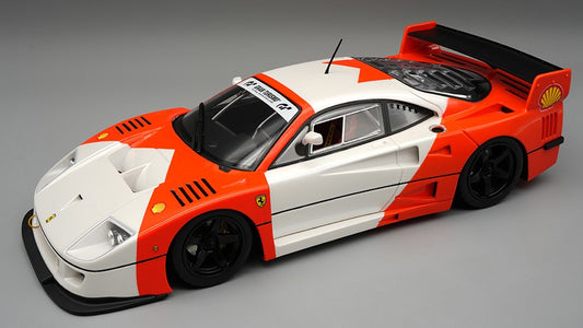 MODELLINO IN SCALA COMPATIBILE CON FERRARI F40 LM 1996 RED/WHITE WITH BLACK WHEELS 1:18 TECNOMODEL TMD18286L