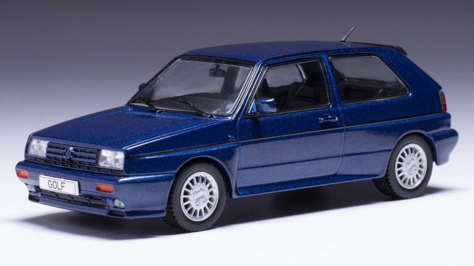 MODELLINO SCALA COMPATIBILE CON VW GOLF RALLY G60 1990 MET.BLUE 1:43 IXO MODEL CLC533