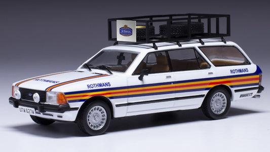 MODELLINO IN SCALA COMPATIBILE CON FORD GRANADA MK II TURNIER ROTHMANS 1980 RALLY ASSISTANCE 1:43 IXO MODEL RAC435