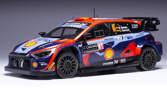 MODELLINO IN SCALA COMPATIBILE CON HUYNDAI i20 N N.6 WRC1 RALLY MONTE CARLO 2023 SORDO/CARRERA 1:18 IXO MODEL 18RMC153B