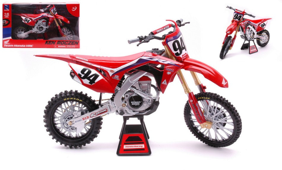 MODELLINO SCALA COMPATIBILE CON HONDA CRF450R HRC N.94 KEN ROCZEN 1:6 NEW RAY NY49513H