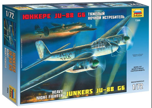 MODELLINO IN SCALA Zvezda COMPATIBILE CON JUNKERS JU-88 G-6 NIGHT FIGHTER KIT 1:72 MODEL SCALE Z7269 241217