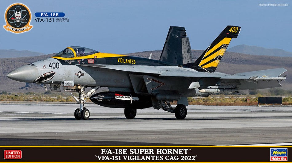 KIT DA MONTARE COMPATIBILE CON FA-18E SUPER HORNET VFA 151 VIGILANTES CAG 2022 KIT 1:72 HASEGAWA HA02450