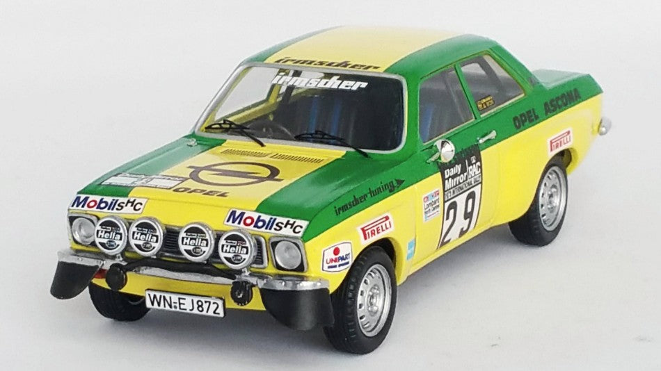 MODELLINO IN SCALA COMPATIBILE CON OPEL ASCONA N.29 RAC RALLY 1973 CARLSSON-PETERSEN 1:43 TROFEU TFDSN155