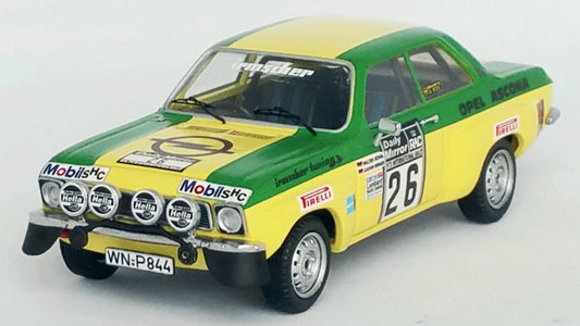 MODELLINO IN SCALA COMPATIBILE CON OPEL ASCONA N.26 RAC RALLY 1973 ROHRL-BERGER 1:43 TROFEU TFDSN154