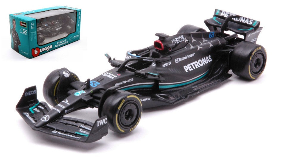 MODELLINO IN SCALA COMPATIBILE CON MERCEDES W14 N.63 2023 GEORGE RUSSELL 1:43 BURAGO BU38080R