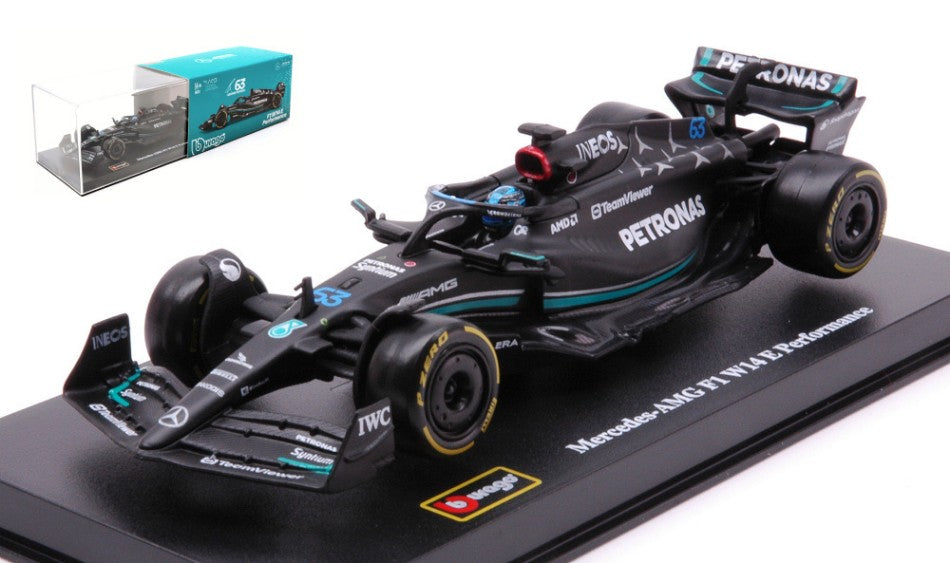 MODELLINO IN SCALA COMPATIBILE CON MERCEDES W14 N.63 2023 GEORGE RUSSELL SIGNATURE 1:43 BURAGO BU38081R