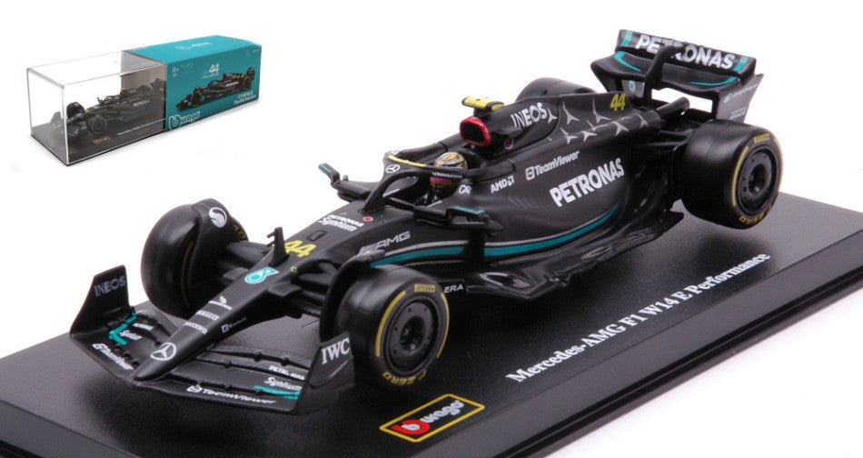 MODELLINO IN SCALA Burago COMPATIBILE CON MERCEDES W14 N.44 2023 LEWIS HAMILTON SIGNATURE 1:43 MODEL SCALE BU38081H 241217