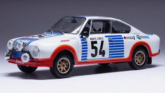 MODELLINO IN SCALA COMPATIBILE CON SKODA 130 RS N.54 RALLY MONTE CARLO 1977 KVAIZAR-KOTEK 1:24 IXO MODEL 24RAL030B