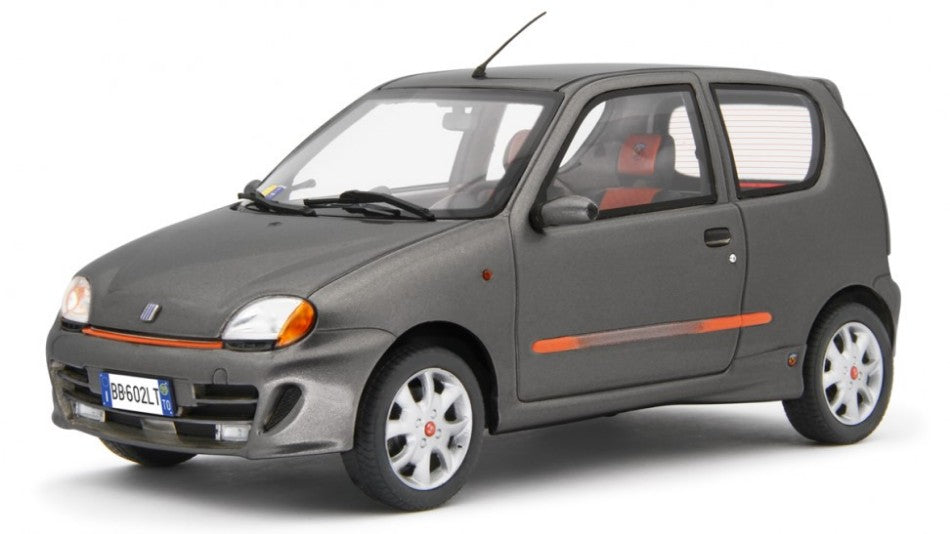 MODELLINO SCALA COMPATIBILE CON FIAT 600 SPORTING ABARTH 1998 DARK MET.GREY 1:18 LAUDO RACING LM170C