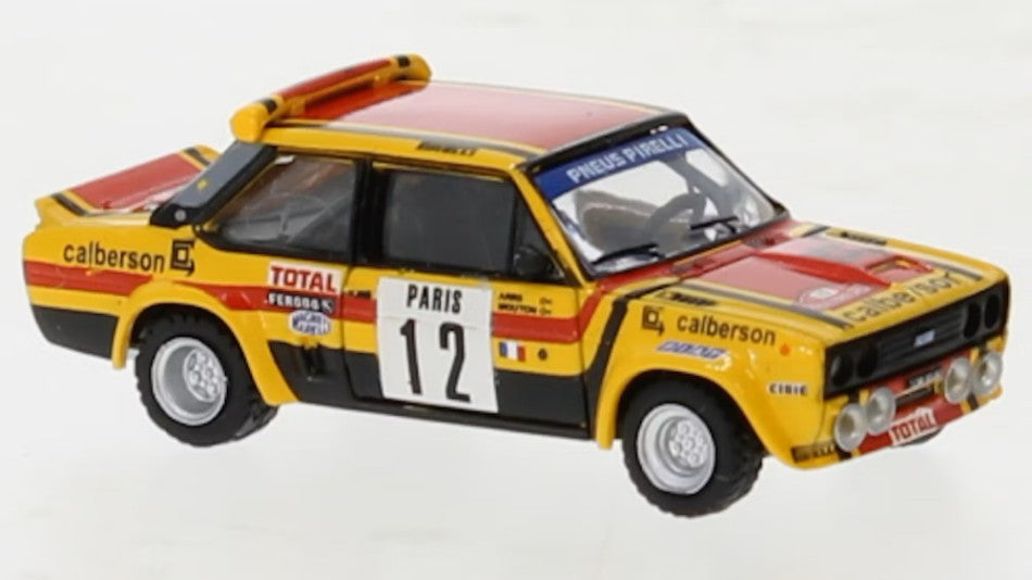 MODELLINO IN SCALA COMPATIBILE CON FIAT 131 ABARTH NR.12 CALBERSON MONTE CARLO M.MOUTON 1:87 BREKINA BRE22659