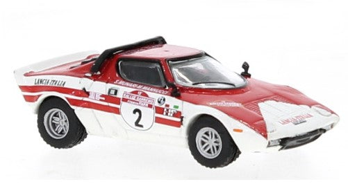 MODELLINO IN SCALA COMPATIBILE CON LANCIA STRATOS HF N.2 WINN.RALLY SANREMO 1974 MUNARI-MANNUCCI 1:87 BREKINA BRE29653