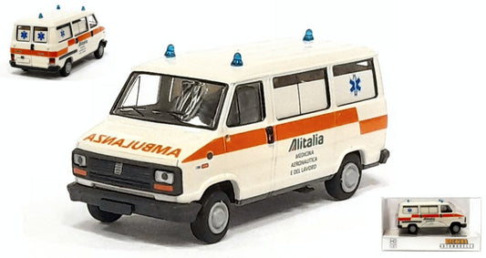 MODELLINO SCALA COMPATIBILE CON FIAT DUCATO BUS AMBULANZA ALITALIA 1:87 BREKINA BRE34910