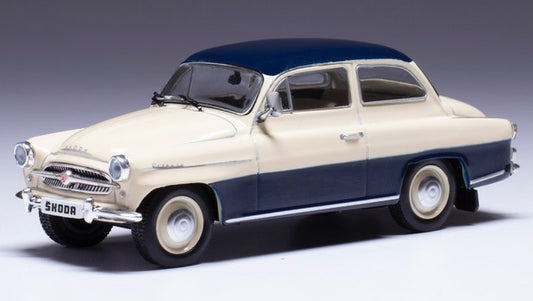 MODELLINO SCALA COMPATIBILE CON SKODA OCTAVIA 1959 BEIGE/BLUE 1:43 IXO MODEL CLC545