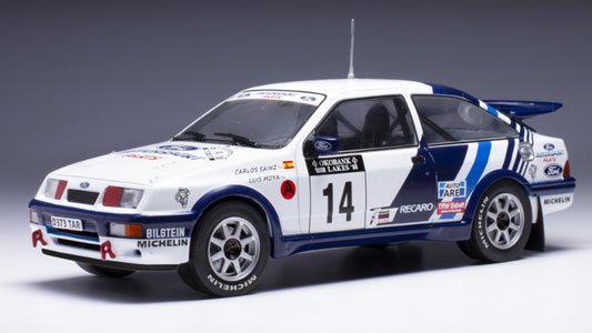 MODELLINO SCALA COMPATIBILE CON FORD SIERRA RS COSW.N.14 1000 LAKES RALLY 1988 SAINZ-MOYA 1:24 IXO MODEL 24RAL032A