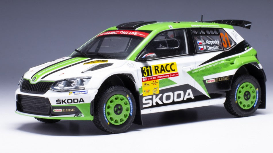 MODELLINO IN SCALA COMPATIBILE CON SKODA FABIA R5 N.31 RALLY CATALUNYA 2018 KOPECKY-DRESLER 1:24 IXO MODEL 24RAL031A