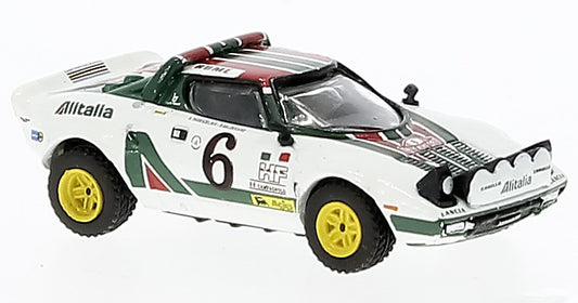 MODELLINO IN SCALA COMPATIBILE CON LANCIA STRATOS HF N.6 2nd RALLY MONTECARLO 1976 WALDEGAARD-THORSZEL.1:87 BREKINA BRE29656