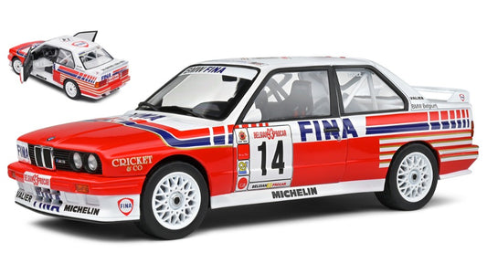 MODELLINO IN SCALA COMPATIBILE CON BMW M3 (E30) N.14 BELGIUM PROCAR 1993 MARC DUEZ 1:18 SOLIDO SL1801523