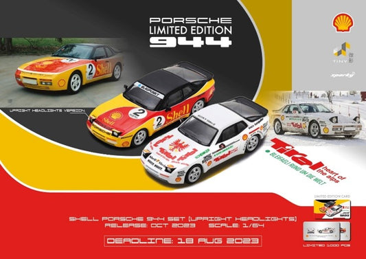 MODELLINO IN SCALA COMPATIBILE CON PORSCHE 944 TURBO CUP N.2 SHELL & ADLER VON TIROL 1:64 SPARK MODEL YCOMBO64003