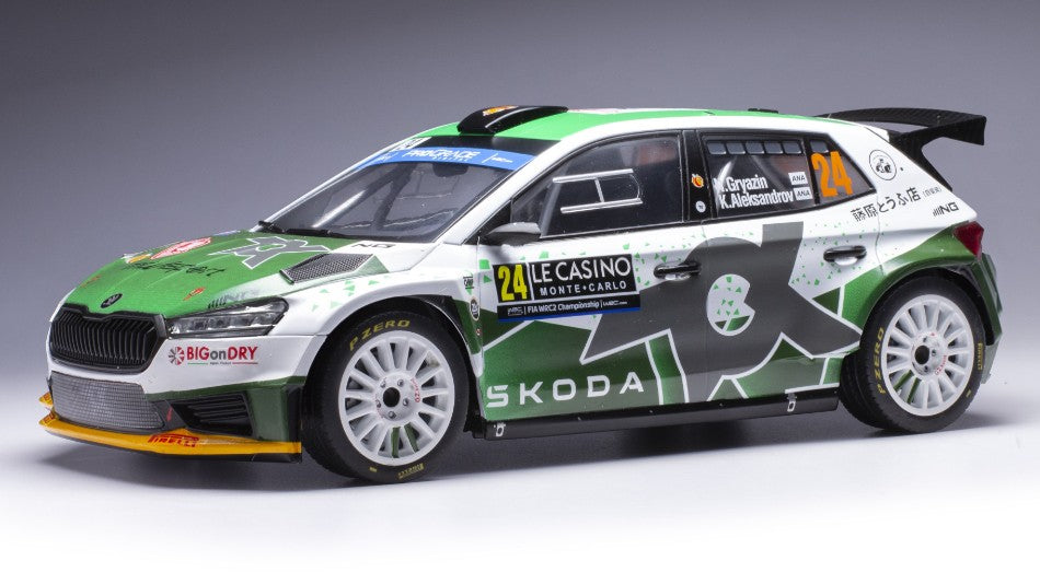 MODELLINO IN SCALA Ixo Model COMPATIBILE CON SKODA FABIA RALLY2 N.24 RALLY MONTE CARLO 2023 GRYAZIN-ALEKSANDROV1:18
 MODEL SCALE 18RMC155B 241220