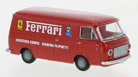 MODELLINO IN SCALA COMPATIBILE CON FIAT 238 BOX WAGON FILIPPINETTI FERRARI 1966 RED 1:87 BREKINA BRE34465