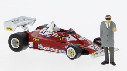 MODELLINO IN SCALA COMPATIBILE CON FERRARI 312 T2 N.21 1976 G.VILLENEUVE W/FIGURE 1:87 BREKINA BRE22977