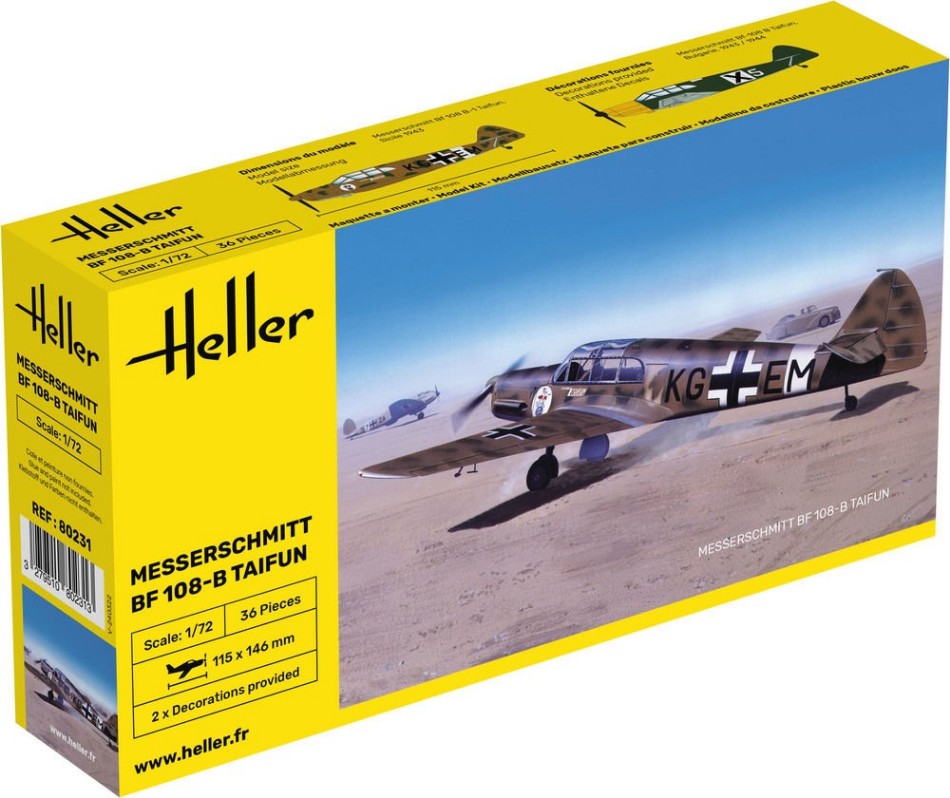 KIT DA MONTARE COMPATIBILE CON MESSERSCHMITT BF 108 B TAIFUN KIT 1:72 HELLER HL80231