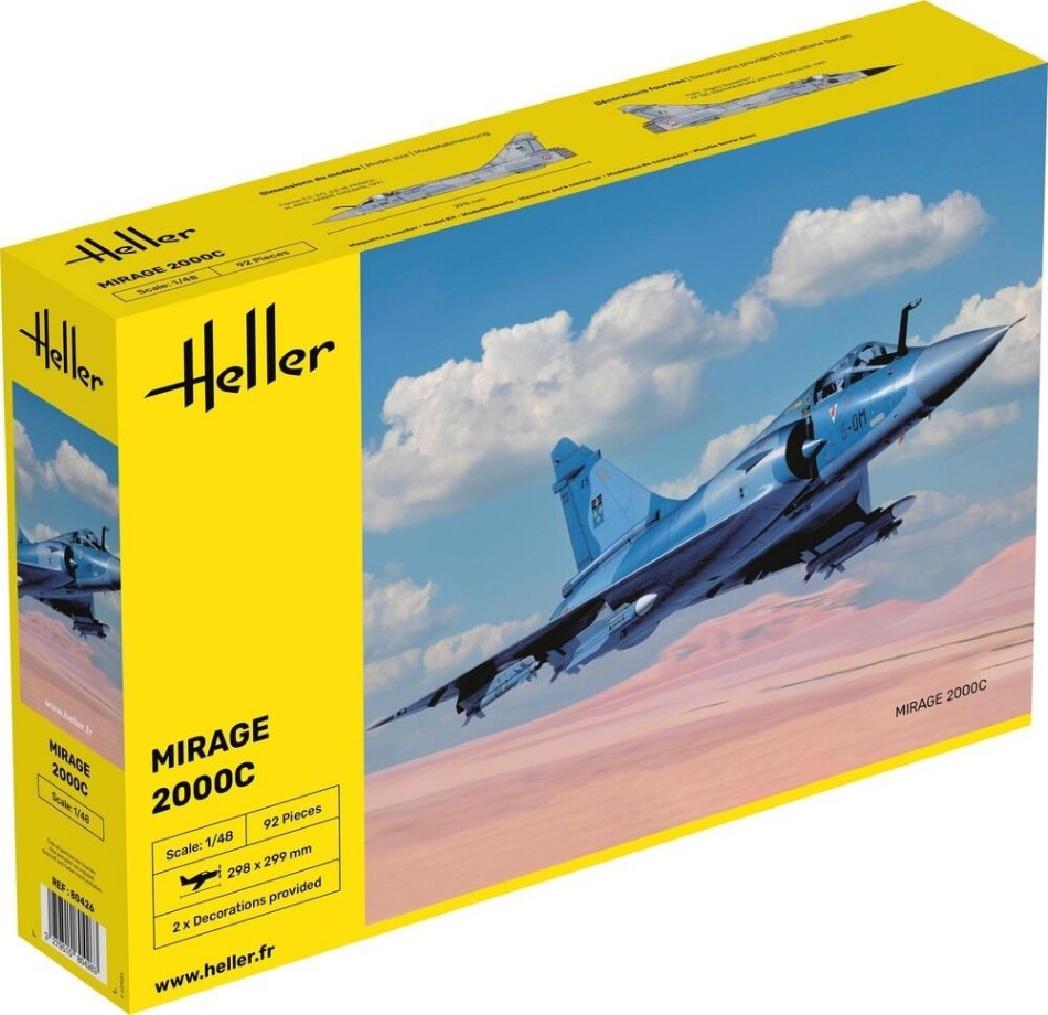 MODELLINO IN SCALA Heller COMPATIBILE CON MIRAGE 2000 C KIT 1:48 MODEL SCALE HL80426 241217