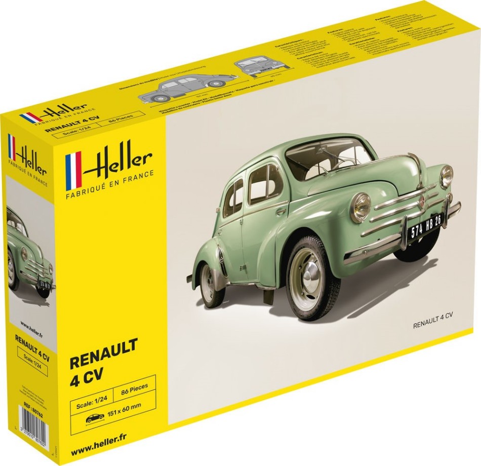 KIT DA MONTARE COMPATIBILE CON RENAULT 4 CV KIT 1:24 HELLER HL80762