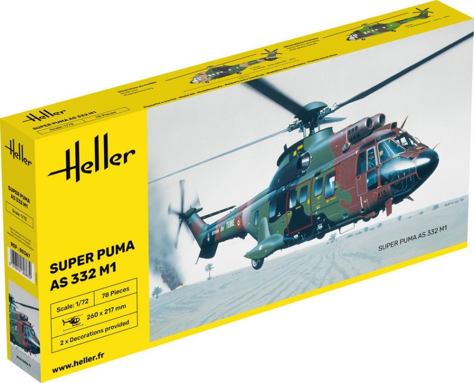 KIT DA MONTARE COMPATIBILE CON SUPER PUMA AS 332 M1 KIT 1:72 HELLER HL80367