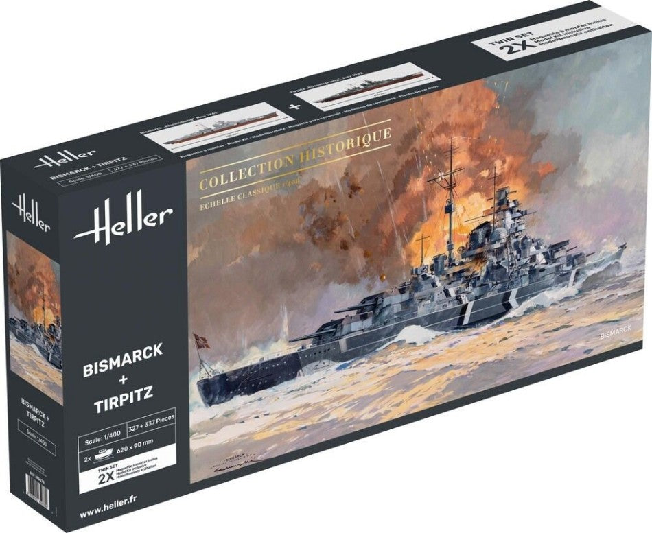 KIT DA MONTARE COMPATIBILE CON BISMARCK + TIRPITZ TWINSET KIT 1:400 HELLER HL85078