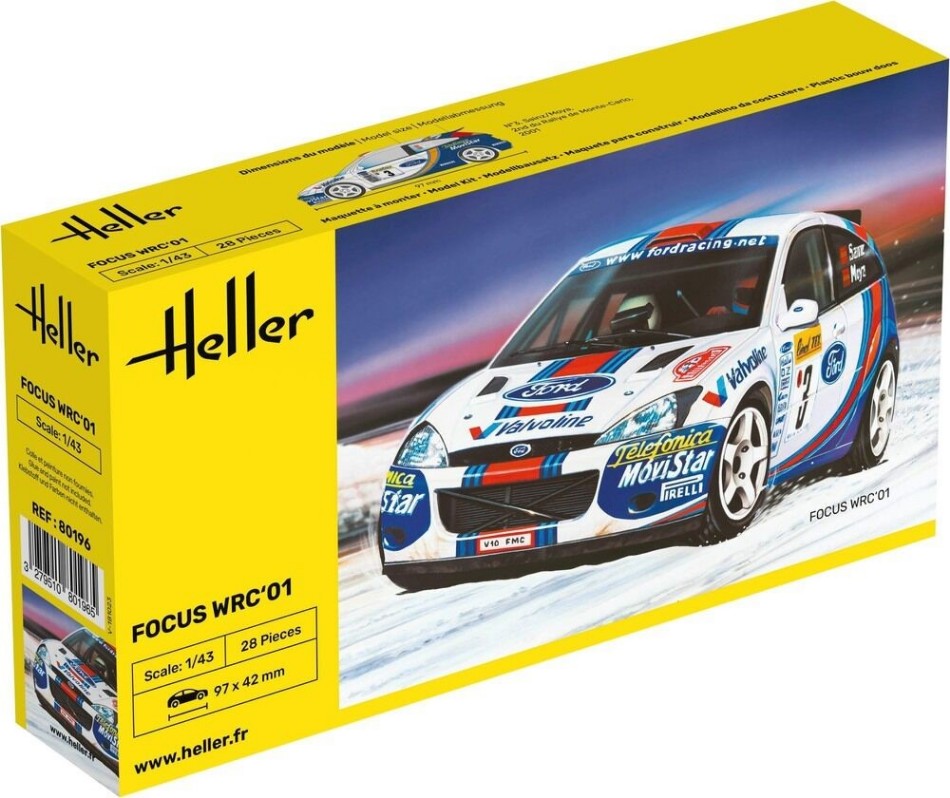 KIT DA MONTARE COMPATIBILE CON FORD FOCUS WRC01 KIT 1:43 HELLER HL80196