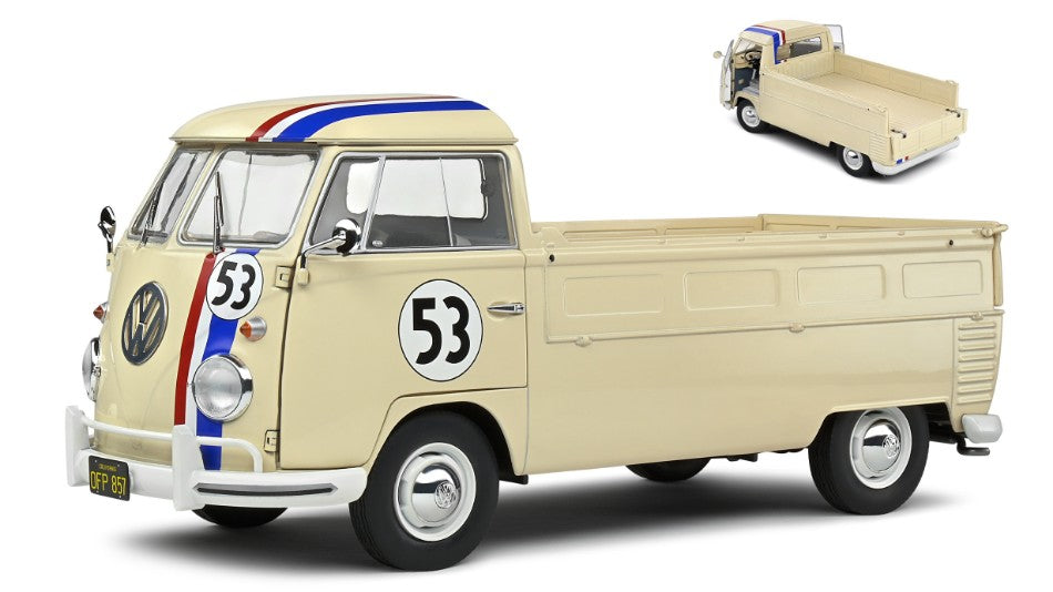 MODELLINO IN SCALA COMPATIBILE CON VW T1B PICK-UP N.53 1950 HERBIE 1:18 SOLIDO SL1806708