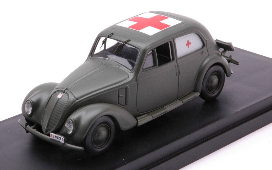 MODELLINO IN SCALA COMPATIBILE CON FIAT 1500 AMBULANZA SERVIZIO SANITA'  MILITARE 1940 1:43 RIO RI4716