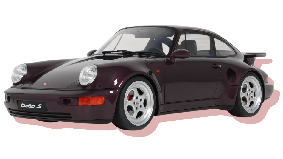 MODELLINO SCALA COMPATIBILE CON PORSCHE 911 (964) TURBO S 1992 PURPLE 1:12 GT SPIRIT GT499