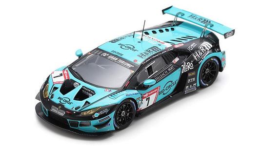 MODELLINO IN SCALA COMPATIBILE CON LAMBORGHINI HURACAN GT3 N.7 24 H NURBURGRING 2023 JEFFERIES-SOUFI-LEFTER SPARK MODEL SG919