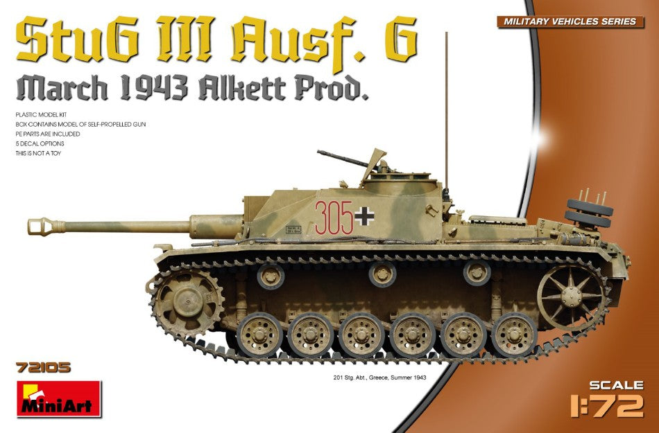 KIT DA MONTARE SCALA COMPATIBILE CON STUG III AUSF. G MARCH 1943 PROD.KIT 1:72 MINIART MIN72105