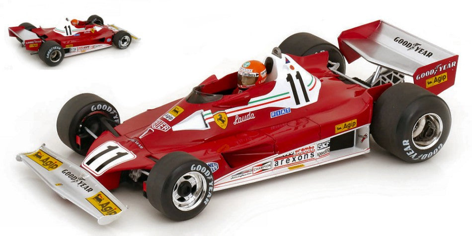 MODELLINO IN SCALA ModelCarGroup COMPATIBILE CON FERRARI 312 T2B N.11 MONACO GP 1977 NIKI LAUDA 1:18 MODEL SCALE MCG18624 241217