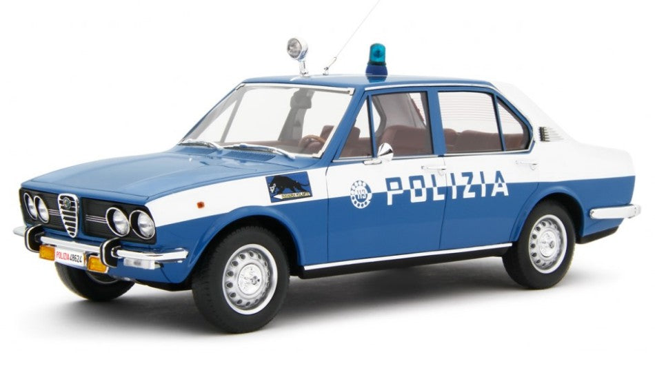 MODELLINO SCALA COMPATIBILE CON ALFA ALFETTA 1.8 1972 POLIZIA 1:18 LAUDO RACING LM178C-PO