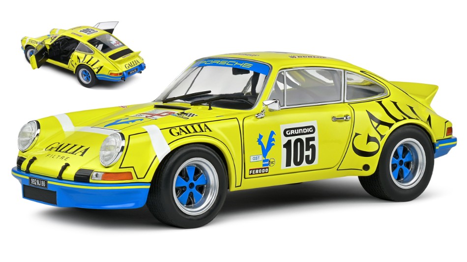 MODELLINO IN SCALA COMPATIBILE CON PORSCHE 911 RSR TOUR DE FRANCE AUTOMOBILE 1973 LAFOSSE-ANGOULET 1:18 SOLIDO SL1801118