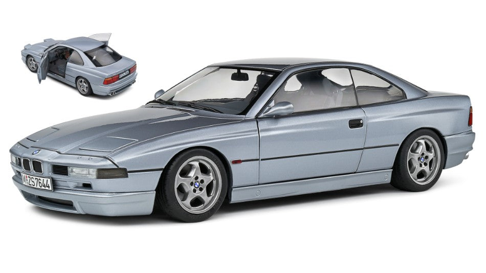 MODELLINO SCALA COMPATIBILE CON BMW 850 (E31) CSI 1992 MET.ARCTIC SILVER 1:18 SOLIDO SL1807004