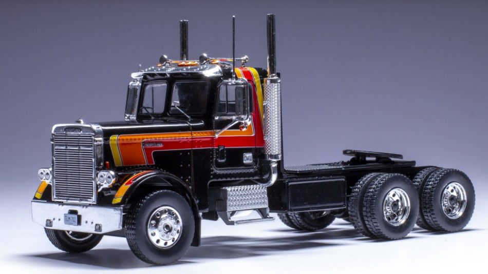 MODELLINO SCALA COMPATIBILE CON FREIGHTLINER FLC 120 64 T 1977 BLACK 1:43 IXO MODEL TR186