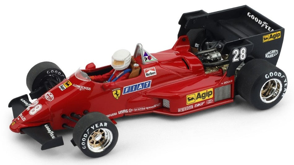 MODELLINO IN SCALA COMPATIBILE CON FERRARI 126 C4 R.ARNOUX 1984 N.28 W/PILOTE 1:43 BRUMM BM0143CH