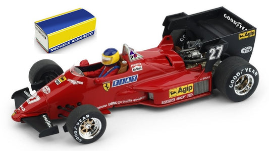 MODELLINO IN SCALA COMPATIBILE CON FERRARI 126 C 4 M.ALBORETO 1984 W/PILOTE N.27 WINNER BELGIUM GP 1:43 BRUMM BM0142CH