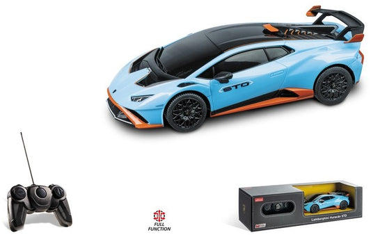 MODELLINO IN SCALA COMPATIBILE CON LAMBORGHINI HURACAN STO RADIOCOMANDO LIGHT BLUE 1:24 MONDO MOTORS MM63704