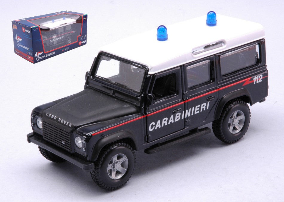 MODELLINO IN SCALA COMPATIBILE CON LAND ROVER DEFENDER LWB CARABINIERI 1:32 BURAGO BU43044